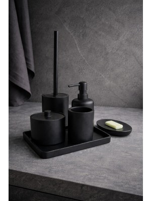 Brenda 6 Parça Banyo Aksesuar Seti Mat Siyah