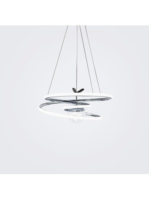 Hype Store Kaos Model Uzaktan Kumandalı 3 Renkli LED Avize – Krom Gövdeli, Ayarlanabilir Sarkıt Tavan Lambası,