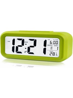 Hype Store Sanec Akıllı Dijital Masa Saati Alarmlı Karanlık Sensörlü Fotoselli - Yeşil