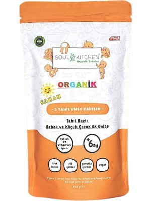 Hype Store Soul Kitchen Organik Bebek Sabah Maması Tahıl Bazlı B1 Vitaminli Ek Gıda 5 Tahıl Unlu Karışım 250GR