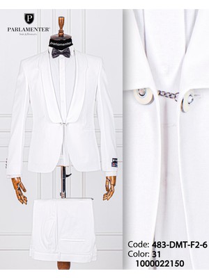 Fabio Cassel Erkek Yelekli Damatlık Slim Fit Takım Elbise