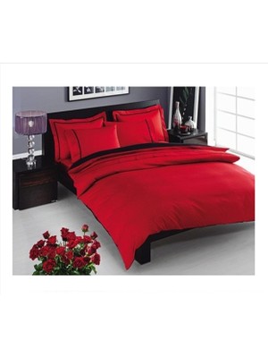 Hype Store Delux Düz %100 Pamuk Nevresim Takımı, Kırmızı, Çift Kişilik