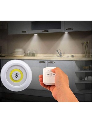 Delixa Uzaktan Kumandalı 3 Lü Spot LED Lamba Kablosuz Pilli Işıldak