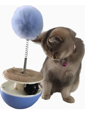 Delixa Aee® 5 Özellikli Interaktif Xl Kedi Oyuncağı Hacıyatmaz Tüylü Peluş Tırmalama Ipi Zilli Top Tower Of