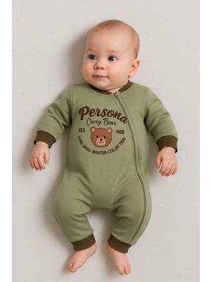 İsmiyle Al Persona Bear Nakışlı % 100 Pamuk Erkek Bebek Tulum