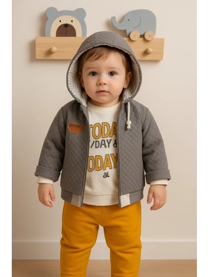 İsmiyle Al Erkek Bebek Today Baskılı Yağmurluk 3'lü Takım