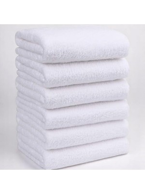 Delixa 6'lı Beyaz Banyo Havlusu - 70X140 Cm, 490 GR,%100PAMUK, Spa ve Otel Havlusu, Günlük Kullanıma Uygun