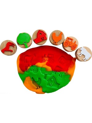 Delixa Ahşap Damga Çiftlik Seti (6 Adet Damga)