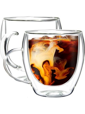 Delixa Orret Home 250 ml Çift Cidarlı Kupa Bardak,kahve,çay ve Bitki Çayı Için Borosilikat Kupa Termisil Ka