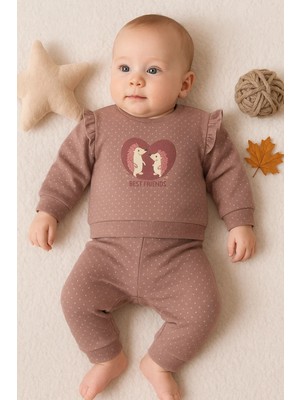 İsmiyle Al Kirpi Nakışlı % 100 Pamuk 2'li Kız Bebek Takım