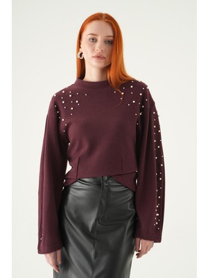 Rays 3129A İnci Detay Kazak Mürdüm