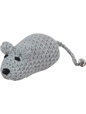 Delixa X-Perk Zilli Kedi Oyuncağı El Örgüsü Fare Oyuncak