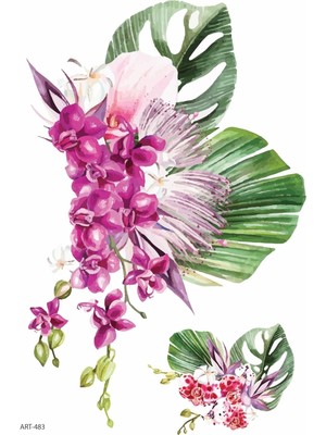 Delixa Deve Tabanı, Çiçekler Geçici Dövme,geçici Tattoo,vücut Dövme,kol Bilek Dövme,boyun Dövme,sırt Dövme