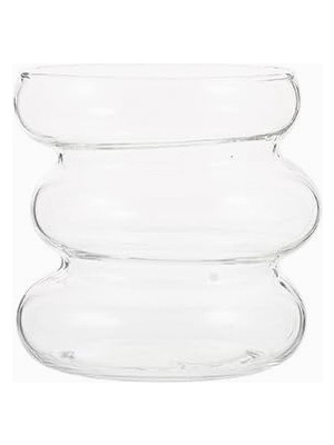 Delixa Asimetrik Dalgalı Cam Bardak 2’li Set 530 ml Geniş Hacimli Borosilikat Kahve ve Sunum Bardağı, Estet