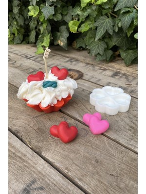 Hepta Collection Rufus Concept Kalp Mini Dörtlü Mum Kalıbı (Silikon) (Küçük Süsleme Kalıbı) 1 Adet