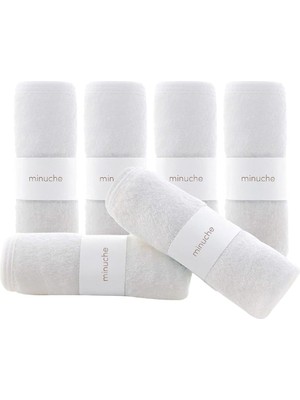 Hepta Collection Minuche Bambu Bebek Havlusu 6'lı - Ultra Yumuşak ve Emici Bebek Banyo Yüz Havlusu - Hassas Ciltler