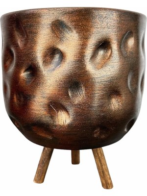 Hepta Collection Bitkitasarımı Bitki Tasarımı Ev Dekorasyon Aksesuar Bakır Desenli Toprak Saksı Saksılık Salon Çiçekl