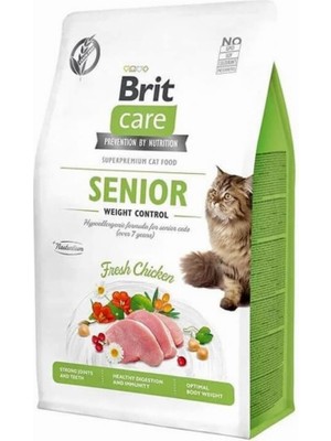 Delixa Brit Care Senior Weight Control, Kilo Kontrolü Ihtiyacı Olan Yaşlı Kediler Için, Tahılsız, Hipoalerj