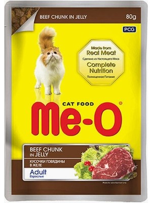 Delixa Me-O Meo Adult Jöle Içerisinde Biftekli Yetişkin Kedi Konservesi 80 gr