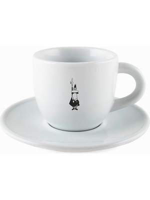 Delixa - Kahve Fincanı ve Tabağı - 80ML - Ikonik Bıyıklı Adam Desenli - Porselen