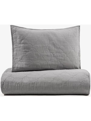 Barine Serenity Kapitoneli Keten Yastık Kılıfı Gri