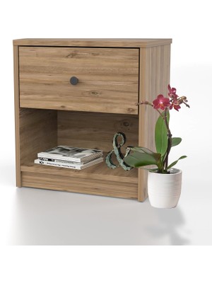 Delixa Dekorex KMD110-CEVIZ Tek Çekmeceli Komodin