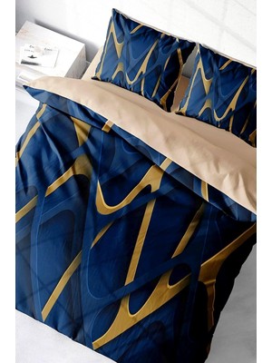 Hepta Collection Nevresim TAKIMI%100 Doğal Pamuk Çift Kişilik 3D Digital Blue Night