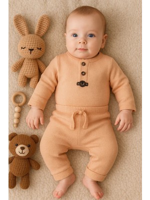 İsmiyle Al Waffle Çıtlı Düğmeli 2'li Mevsimlik Takım