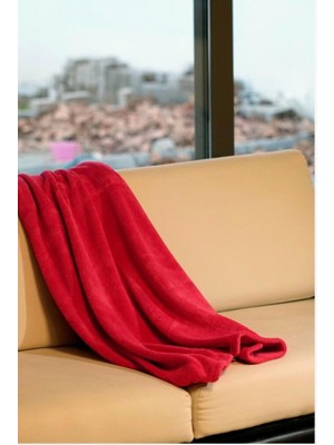 Hepta Collection Wellsoft Battaniye, Kırmızı Dört Mevsim Televizyon Battaniyesi, Peluş, Polar Çift Kişilik 220 * 230