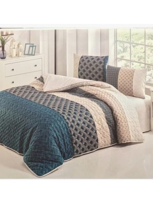 Hepta Collection Kristal Turkuaz 4 Mevsim Kapitoneli Çift Kişilik Yorgan Konulabilir Nevresim Takımı