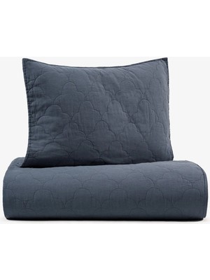 Barine Serenity Kapitoneli Keten Yastık Kılıfı Lacivert