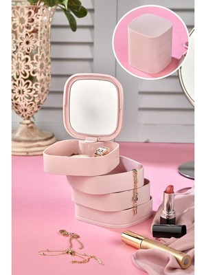 Delixa Şeffaf Akrilik 4 Katlı Dönebilen Takı Organizer Düzenleyici, Takı , Takı Organizeri, Akrilik Takı Or