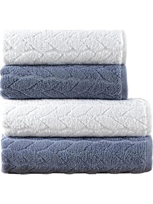 Delixa Mürdüm Home Sarmaşık Çift Renk Banyo Havlusu, 4'lü Paket 2 Parça (70X140),2 Parça (50X90) Yumuşak ve