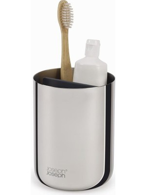 Hepta Collection Joseph Joseph - Lüks Paslanmaz Çelik Diş Fırçası Tutucu Caddy Banyo Depolama, Standart Çelik