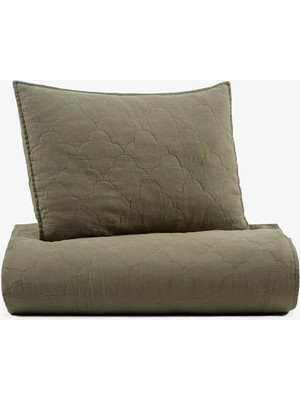 Barine Serenity Kapitoneli Keten Yastık Kılıfı  Haki