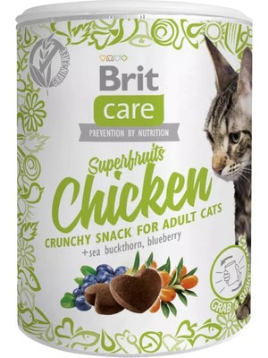 Delixa Brit Care Superfruits Crunchy Snack, Süper Besinli (Deniz Iğdesi ve Yabanmersini), Tahılsız, Tavuklu