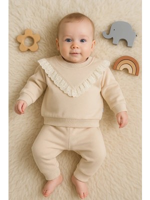 İsmiyle Al Fisto Detaylı Pamuklu 2'li Kız Bebek Takımı