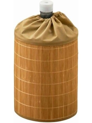 Delixa Aee® Bambu Damacana Kılıfı – Doğal Hasır Görünümlü, Büzgülü Ağız Bezli Tasarım – 42X35 cm Bambu Kuma