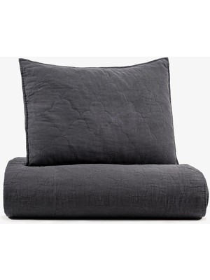 Barine Serenity Kapitoneli Keten Yastık Kılıfı Antrasit