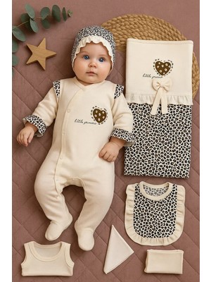 İsmiyle Al Leopar Desenli 8li Set Yeni Doğan