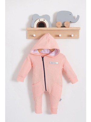 İsmiyle Al Yandan Cepli Fermuarlı % 100 Pamuk Kız Bebek Tulumu