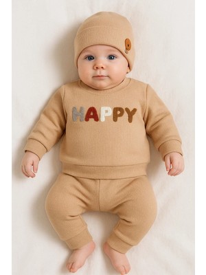 İsmiyle Al Happy Nakışlı 2'li Pamuklu Erkek Bebek Takım
