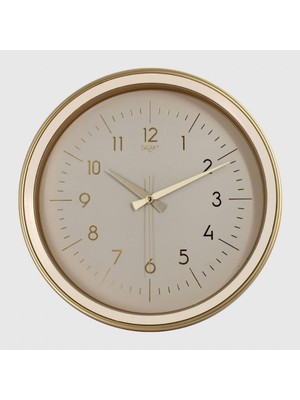 Hype Store Premium Serisi Klasik Tasarım Sessiz Mekanizma Latin Rakamlı 35 cm Duvar Saati Açık Gold