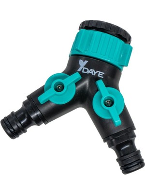 Daye DY8002L Çift Çıkışlı Vanalı Musluk Adaptörü 3/4" - 1"