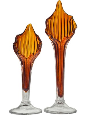 Lara Decor Amber Cam Zambak Obje Seti