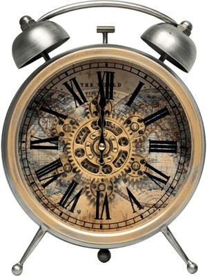 Lara Decor Antrasit Haritalı Metal Masa Saati