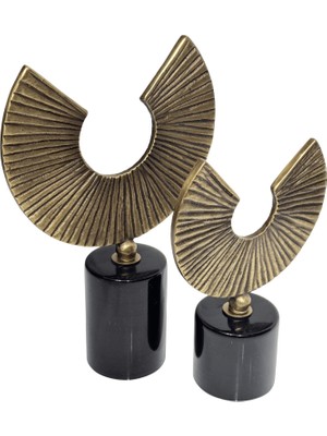 Lara Decor Siyah Kaideli Eskitme Yarım Ay Dekor Seti