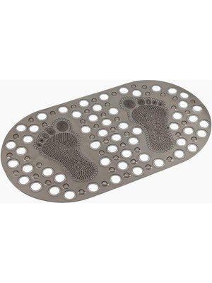 Hype Store Efe Mark Premium Serisi Banyo - Küvet Içi Kaydırmaz Vantuzlu Ayak Desenli Paspas 66,5 x 36,5 Cm, Siy