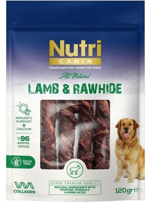 Hype Store Nutri Canin Rawhide Kuzu Eti Sargılı Kemik Köpek Ödülü 120 gr