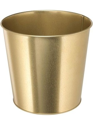 Hype Store Galvanizli Çelik Gold Saksı 19 cm Çiçek Bitki Saksısı Gold Renk 19CM
